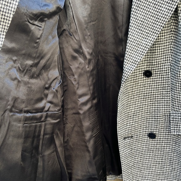 Trish Scully Women's Houndstooth Double Breasted Blazer 12 Wool Academia Preppy - Picture 6 of 11